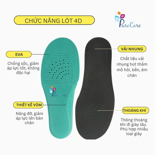 Lót giày trẻ em memory foam thoáng khí êm chân, bộ 2 cái, size 22-37