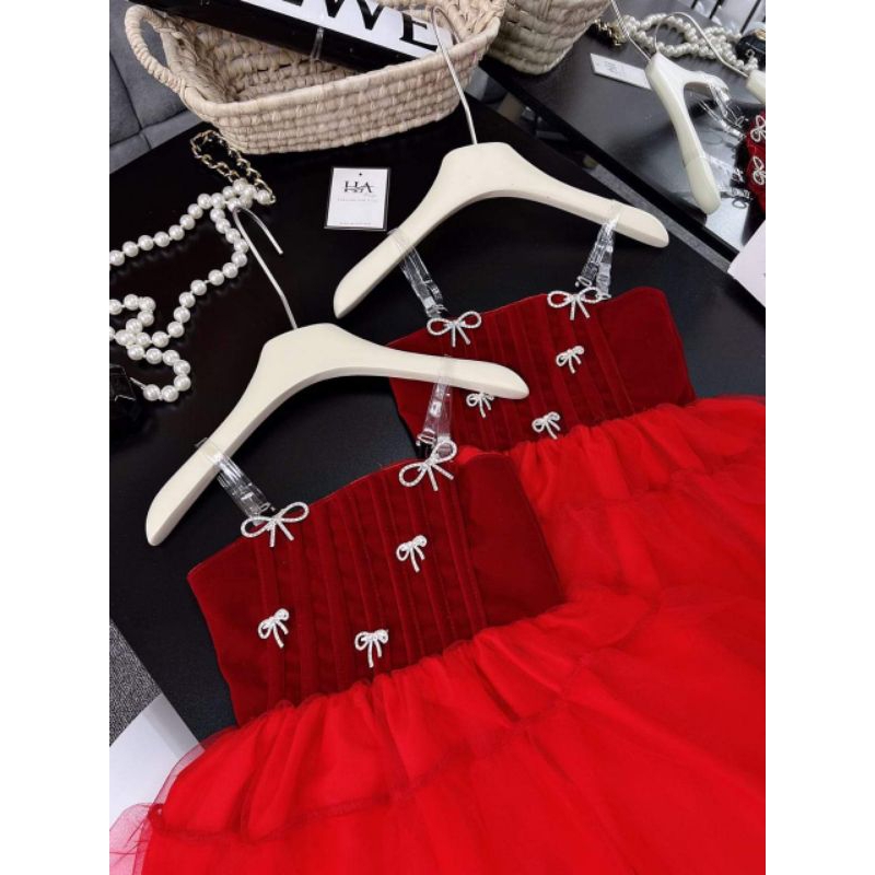 8 đến 28kg.váy xinh cho bé.váy đỏ cho bé diên noen và tết.hình thật ak