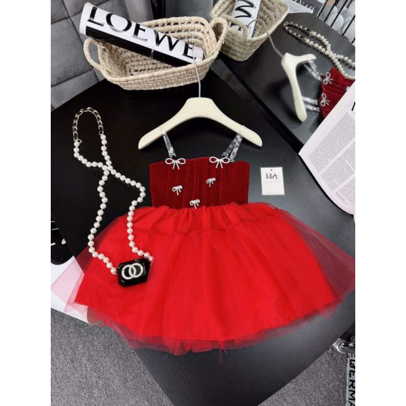 8 đến 28kg.váy xinh cho bé.váy đỏ cho bé diên noen và tết.hình thật ak