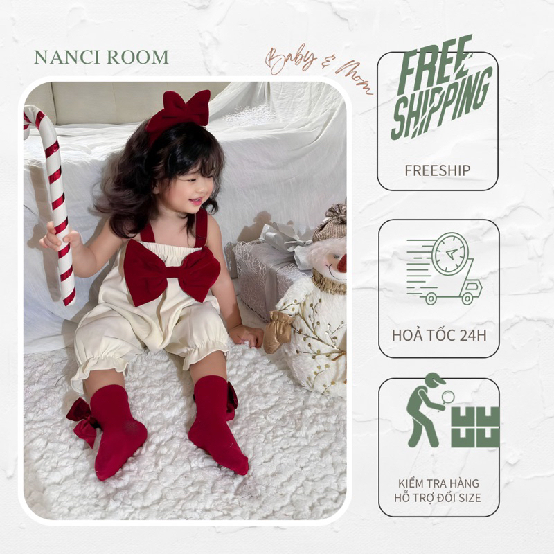 Yếm nơ đỏ em bé Nanci room