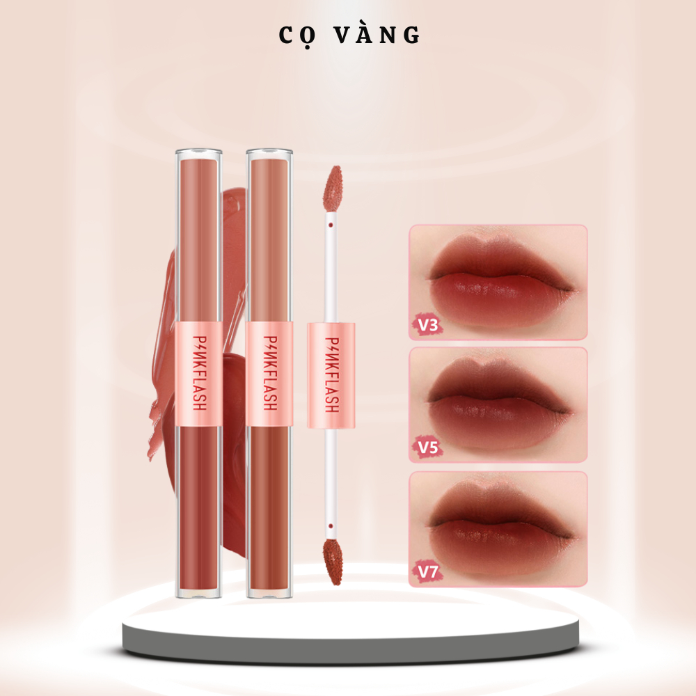 Son Kem Tint Lì PINKFLASH 2 Trong 1 Sắc Tố Cao Dưỡng Ẩm Lâu Trôi Lên Màu Chuẩn