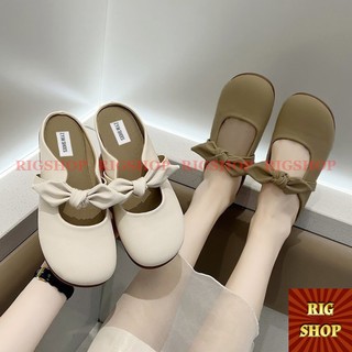 GIÀY SỤC MŨI TRÒN ĐẾ BỆT THẮT NƠ SIÊU XINH - A39
