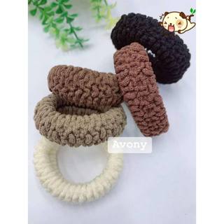1 túi zip 10 sợi thun buộc tóc, cột tóc gam màu nâu