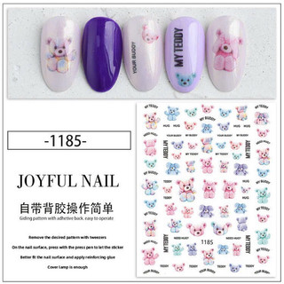 sticker gấu teddy dán móng / sticker dán móng hình gấu teddy