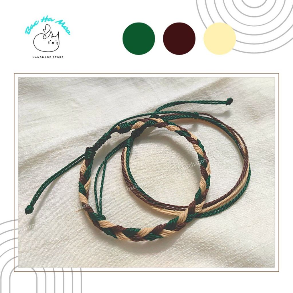 Set vòng waterproof - Phối màu đất - Vòng tay / vòng chân waterproof - Bac Ha Meo Store