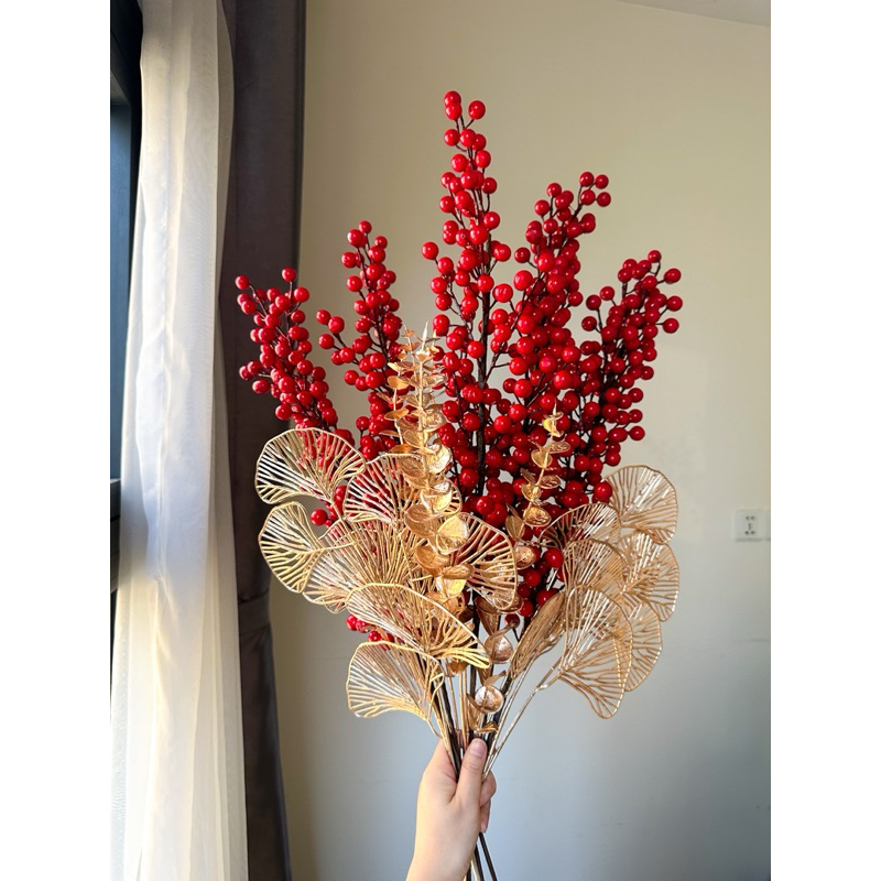 Cành đào đông  có 12 nhánh cao cấp, phụ kiện tết và trang trí nhà cửa