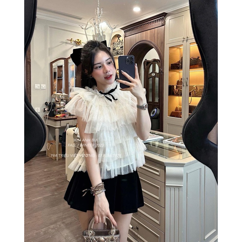 Áo ren tầng bling xinh xắn Kim Anh Bùi