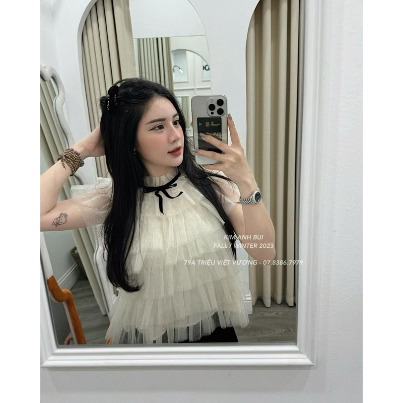 Áo ren tầng bling xinh xắn Kim Anh Bùi