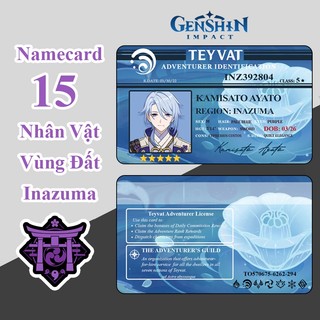[ Nhân Vật Inazuma ] Thẻ Card Bo Góc Genshin Impact - ID Card - Giấy Bìa Cứng - Có Màng Cán