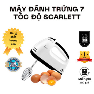 Máy Đánh Trứng Cầm Tay SCARLETT 7 Tốc Độ Cao Cấp, Hoạt Động Êm Ái - Bảo Hành 12 Tháng