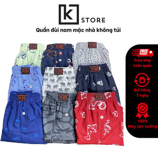 Quần đùi nam mặc ngủ mặc nhà chất liệu Kate thoáng mát thoải mái không bó