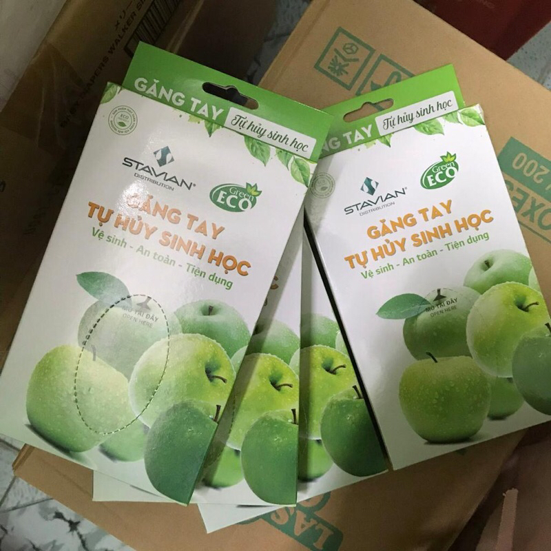 Găng Tay Tự Huỷ Sinh Học STAVIAN Green ECO Chĩnh Hãng