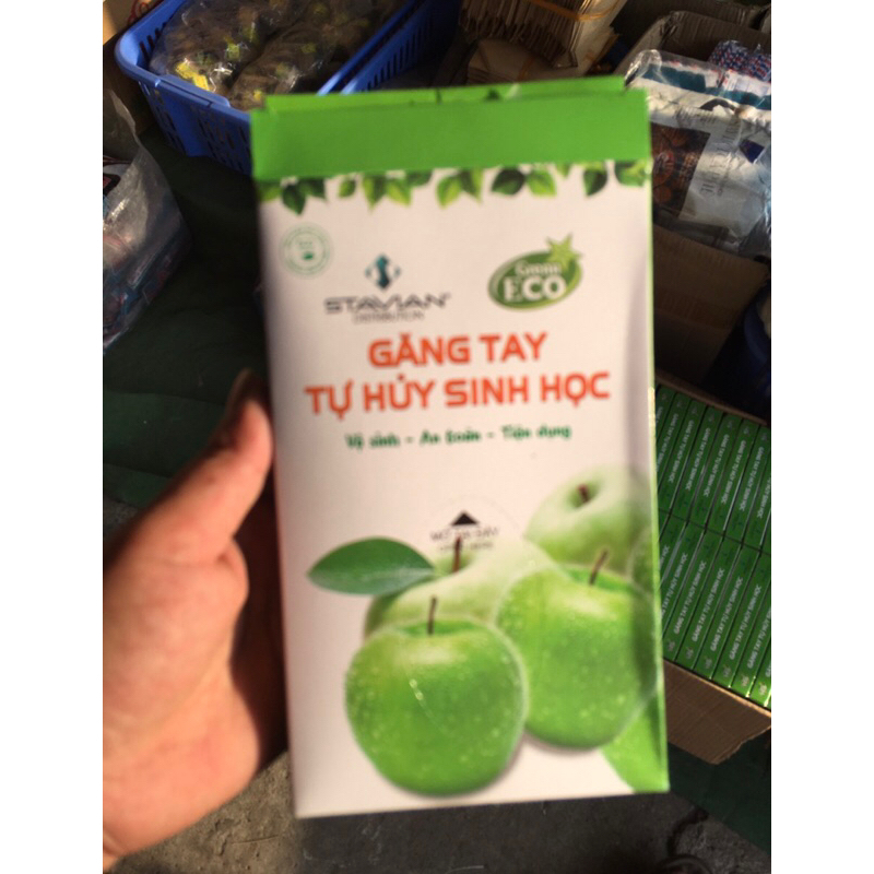 Găng Tay Tự Huỷ Sinh Học STAVIAN Green ECO Chĩnh Hãng