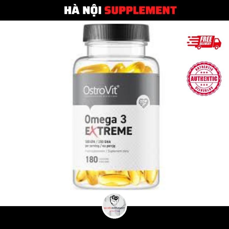 Viên Uống Dầu Cá Cô Đặc OMEGA 3 EXTREME OSTROVIT, 500mg EPA / 250mg DHA, Hộp 90 & 180 Viên - Hà Nội Supplements