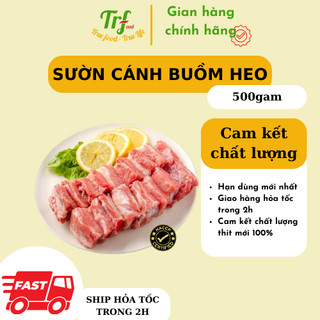 Sườn cánh buồm heo Truefood nhập khẩu dày thịt cắt miếng/cắt nướng, xào, nấu canh, hầm tiện lợi [Chỉ giao HN