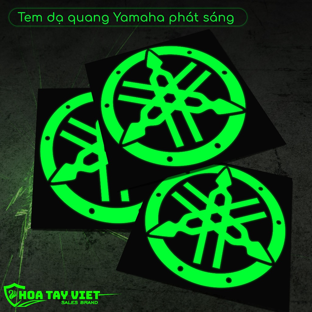Tem YAMAHA logo dạ quang phát sáng ban đêm cách điệu trang trí xe máy yamaha các loại