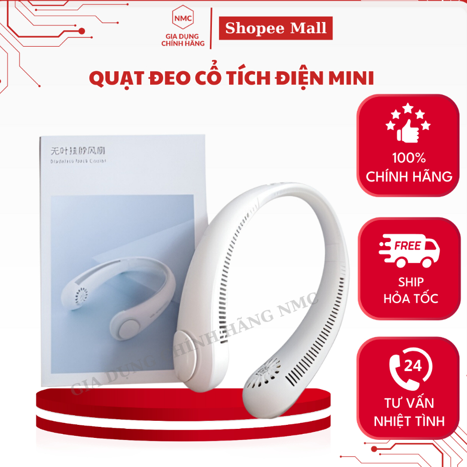 Quạt Đeo Cổ Cao Cấp 3 Cấp Độ Gió,Kiểu Dáng Thể Thao Pin 4000mAh - NMC Official