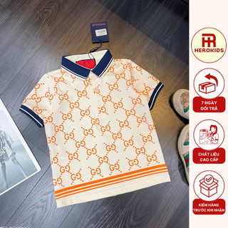 Áo Polo Cộc Tay Hoạ Tiết Cho Bé Trai Dòng Lớn Size Từ 11- 49 Cân - Herokids