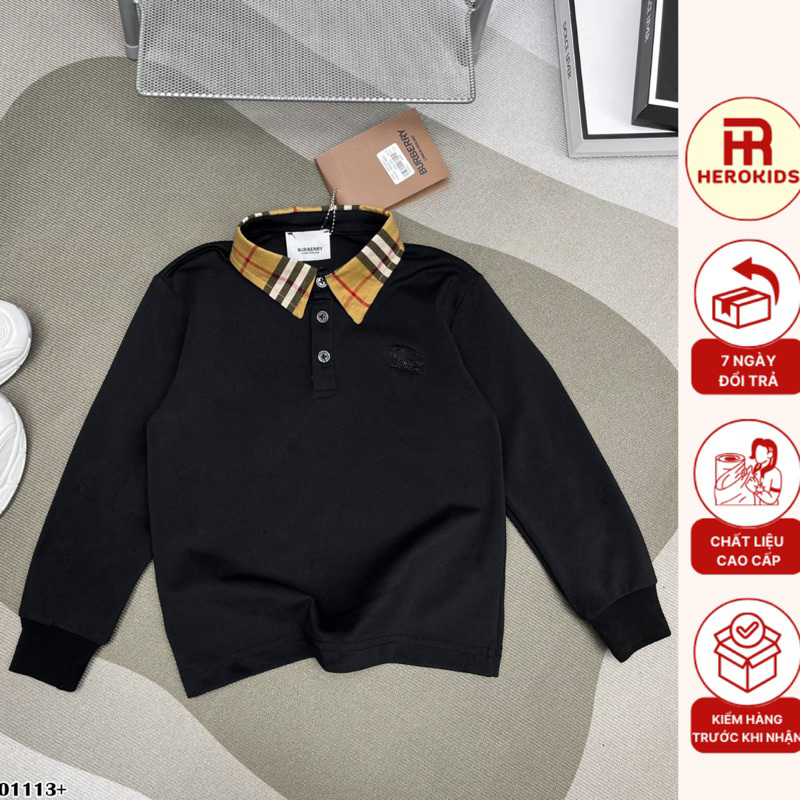 Áo thun dài tay cho bé mix cổ Bb. R chất liệu cotton cao cấp thoải mái__10011