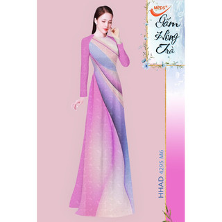 Vải áo dài in hoa 3D chuyển sắc