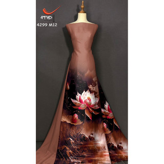 Vải áo dài in hoa 3D đẹp VT