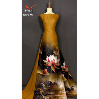 Vải áo dài in hoa 3D đẹp VT