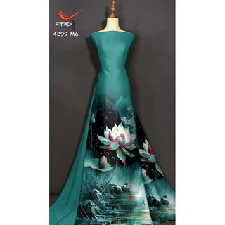 Vải áo dài in hoa 3D đẹp VT