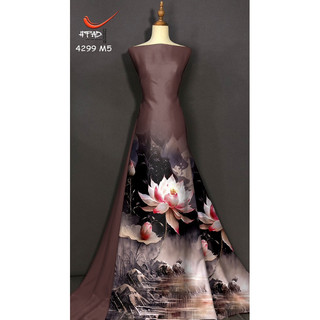 Vải áo dài in hoa 3D đẹp VT