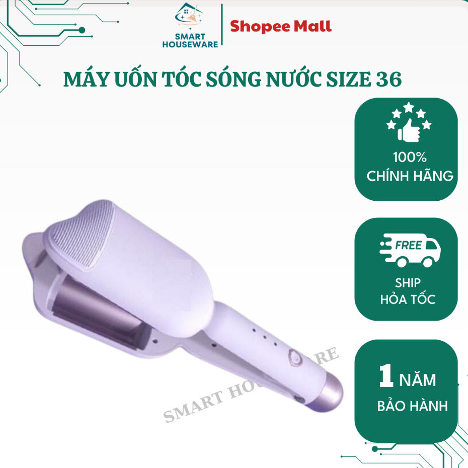 Máy Uốn Tóc Xoăn Sóng Nước Size 36mm Nanomax XN-D36, 3 Chế Độ Nhiệt, Tích Hợp Ion Bảo Vệ Tóc Hư Tổn- NMC STORE