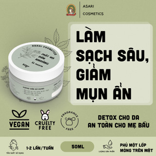 [10-50ml] Mặt nạ làm sạch sâu, detox bùn khoáng lá neem handmade Asari Cosmetics 50ml