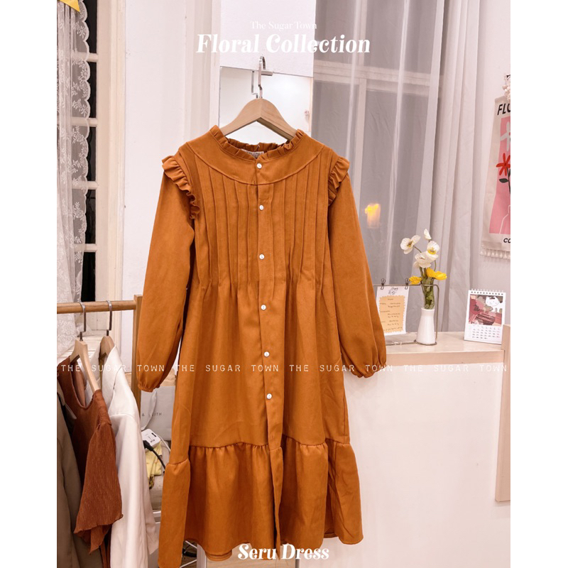 Váy babydoll vải nhung mịn Seru Dress SugarTown