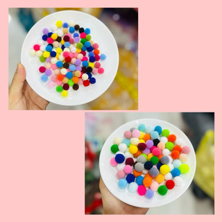 Set 50 hạt pom pom nhiều màu trang trí làm hoa, cây thông kẽm nhung diy