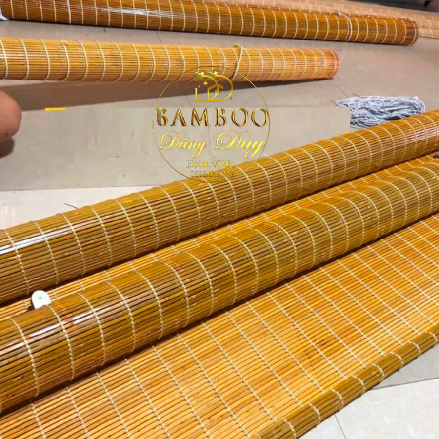Mành trúc vàng nan 5li KT 1m8 x 2m 2,2m rèm cửa màn che nắng ngoài trời mái hiên mành treo ban công