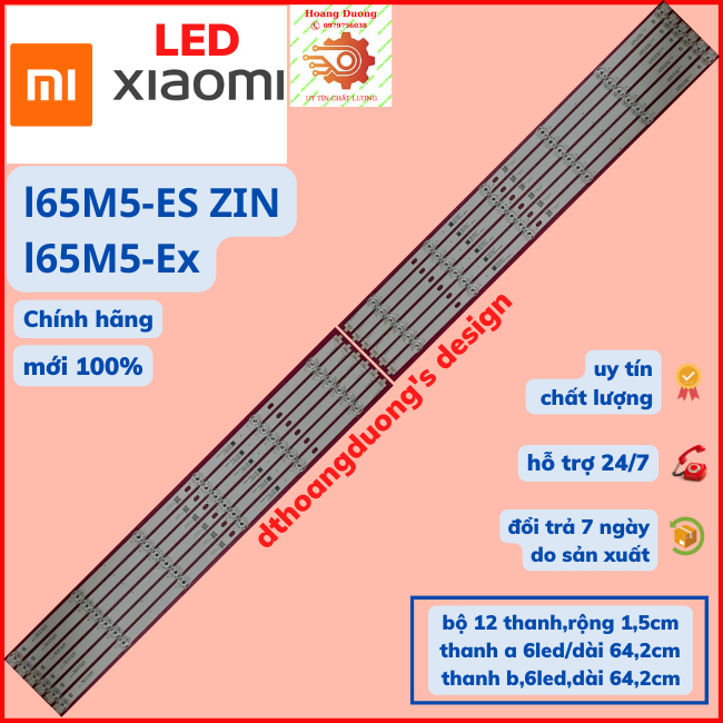Thanh led tivi xiaomi 65m5-es zin,65m5-ex(set 1 bộ 12 thanh ab,thanh a 6 led,thanh b 6led)-dthoangduong.