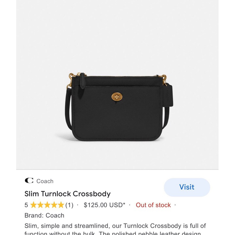 Túi coach slim đeo chéo màu đen