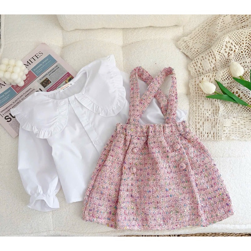 Bán Giá sỉ:Set váy kèm áo khoác Dạ 8-30kg Loại 1siêu xinh Chất dạ teck đan sơi,Váy 3 lớp bồng bềnh