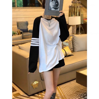 Áo thu đông sọc tay phối thân chất thun giấy