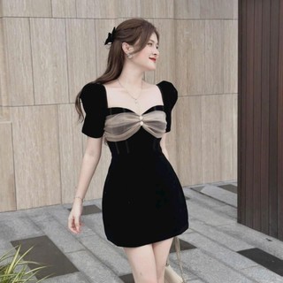 Đầm thời trang nữ hở lưng cột day sau lưng chất vải nhung cứng hành loại 1,,