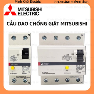 Aptomat Chống Giật Mitshubishi, CB Chống Giật Mitsubishi RCBO, attomat chống rò Mishubishi BV-DN,cầu dao chống giật mits
