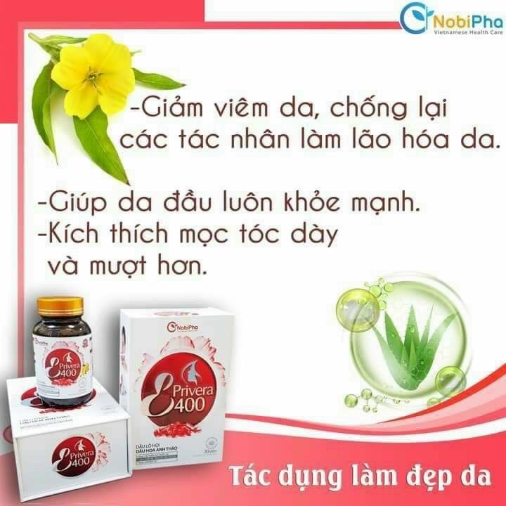 Vitamin E Privera 400-giúp làm đẹp da, cải thiện sắc tố da, giúp da đều màu trắng mịn hơn