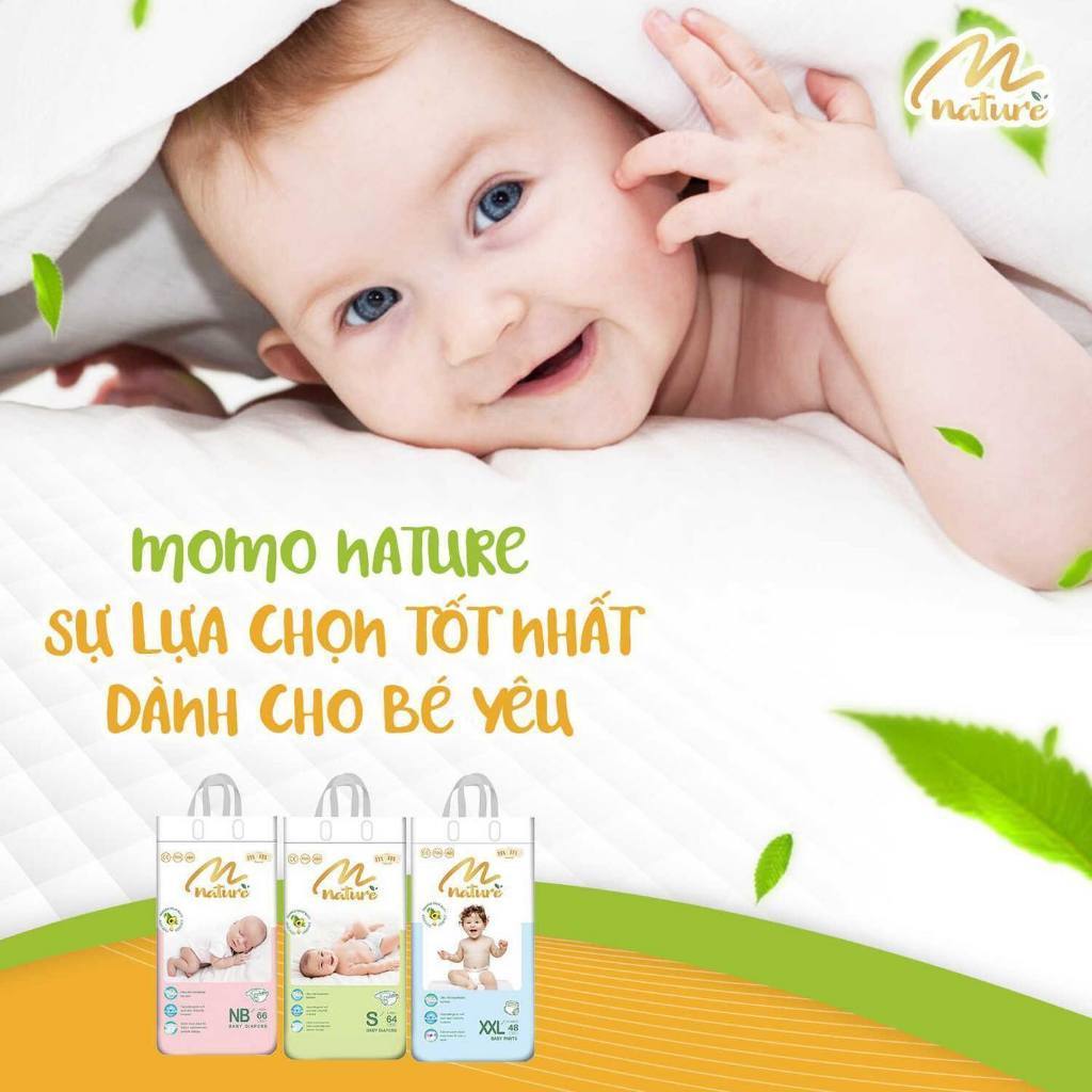 Tã/Bỉm MOMO NATURE dán/quần NB66/S64/M62/M60/L54/XL50/XXL48/XXXL46