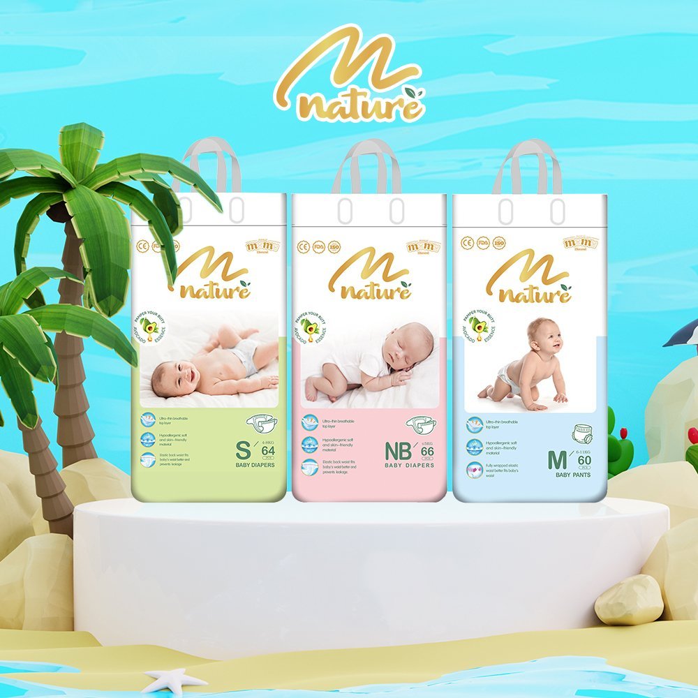 Tã/Bỉm MOMO NATURE dán/quần NB66/S64/M62/M60/L54/XL50/XXL48/XXXL46