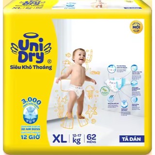 Chính hãng- tã dán unidry xl62 cho bé từ 12-17kg - date luôn mới