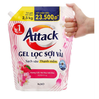 Nước giặt Attack hương hoa anh đào 2,5kg (mẫu mới)