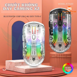  Chuột Gaming X2 pro Trong Suốt LED RGB 10 Chế Độ LED Phiên bản máy tính PC 