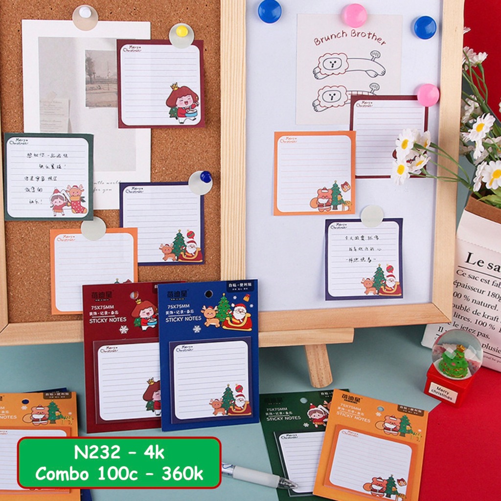 N232 - Sticky Note Vuông Noel