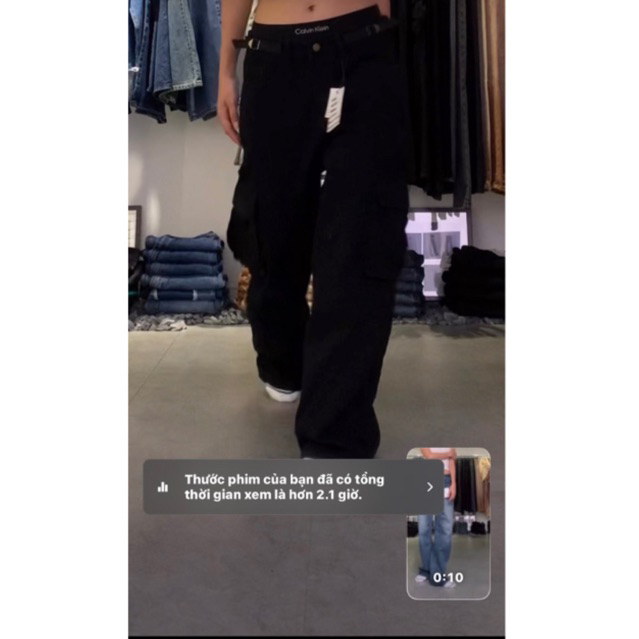 QUẦN JEANS TÚI HỘP DÂY VẢI - BLACK STRAPS