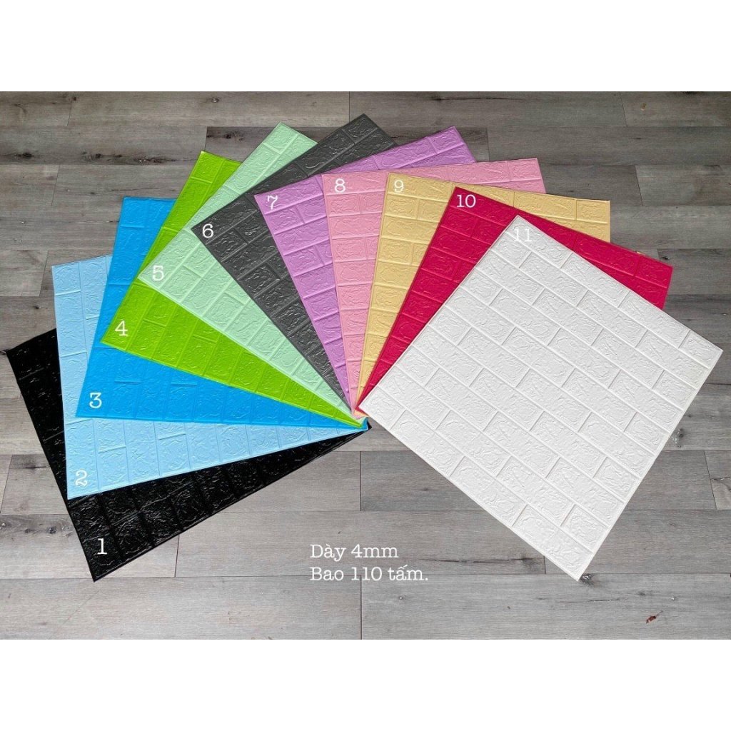 Combo 40 Tấm Xốp dán tường giả gạch 3D hàng sẵn keo bóc dán 50*50 cm