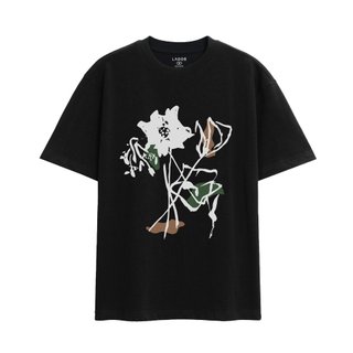 Áo thun cổ tròn 100% cotton 250gsm form relaxfit in hoa LA FLORAISON LADOS-9145 phong cách trẻ trung
