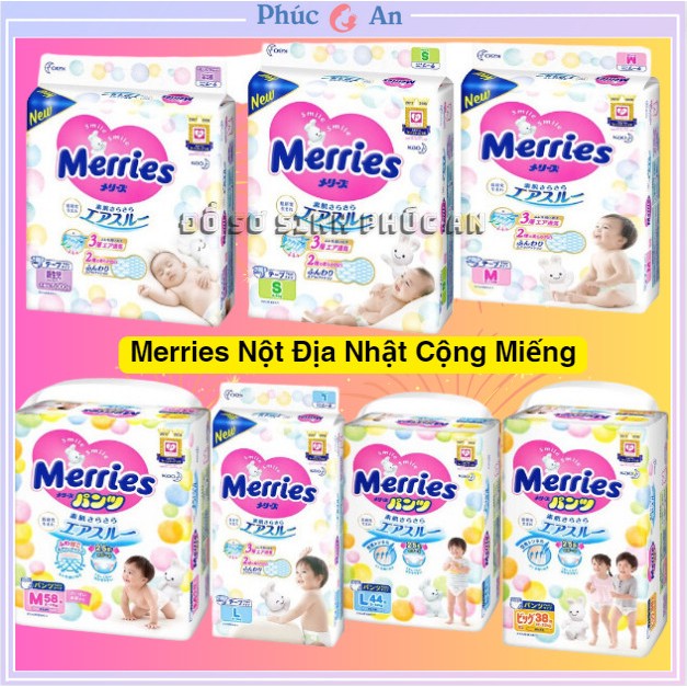 Cộng Miếng - MerrieTã Bỉm Merries Dán Quần Nội Địa Nhật cộng miếng cao cấp